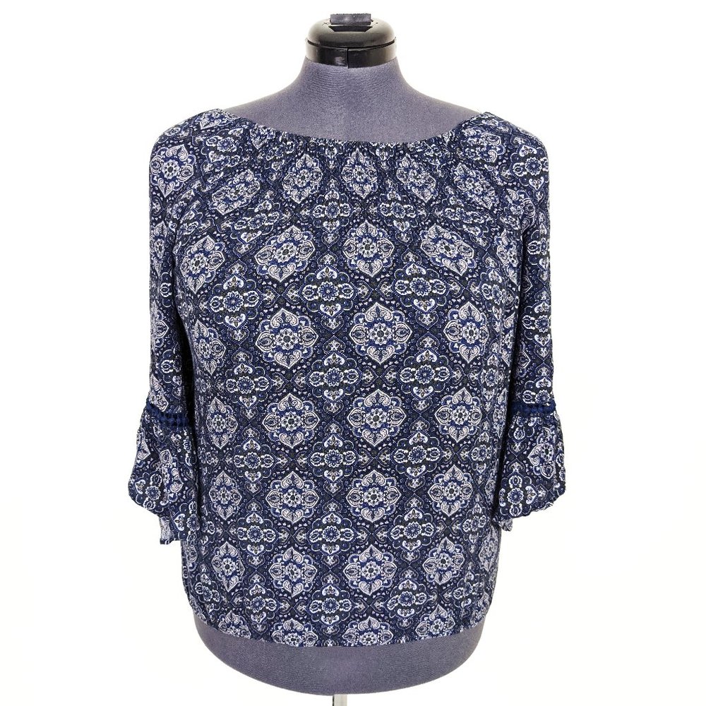 Blue Peasant Blouse